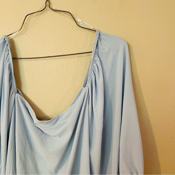 NWT Blue Drawstring Front Top - Picture 6 of 7